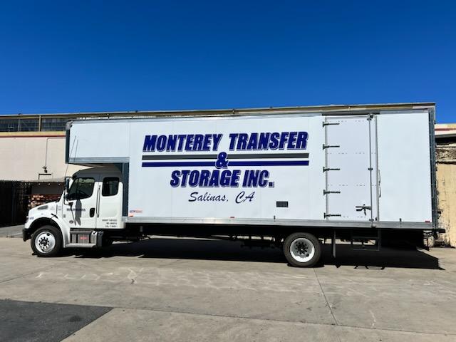 Monterey Transfer & Storage Inc. moving truck parked outside a facility, showcasing professional residential moving services in Monterey, CA.